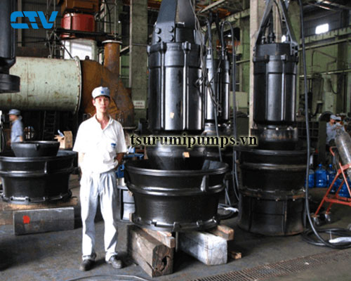 Lắp đặt hệ thống máy bơm chìm nước thải sử dụng bơm Tsurumi
