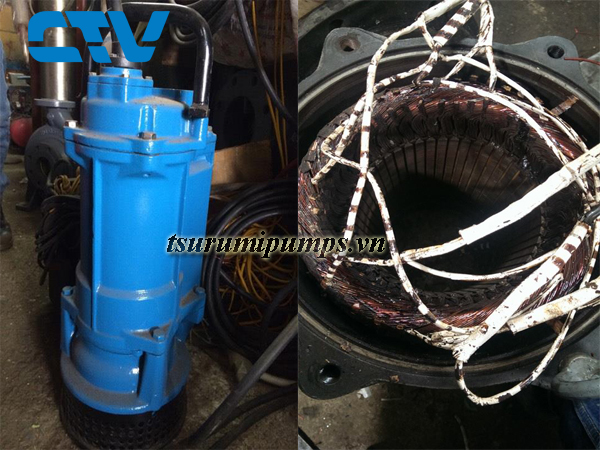 Quấn động cơ máy bơm chìm nước thải Tsurumi
