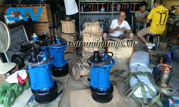 Quấn động cơ máy bơm hố móng Tsurumi