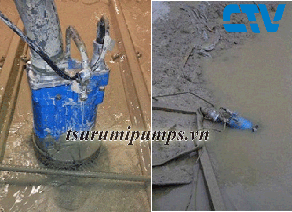 Cho thuê máy bơm hố móng thả chìm